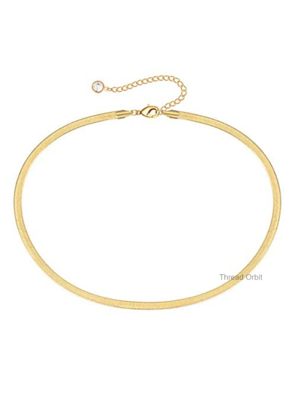 14K Gold Plated Dainty Choker Necklace Adjustable Snake Chain